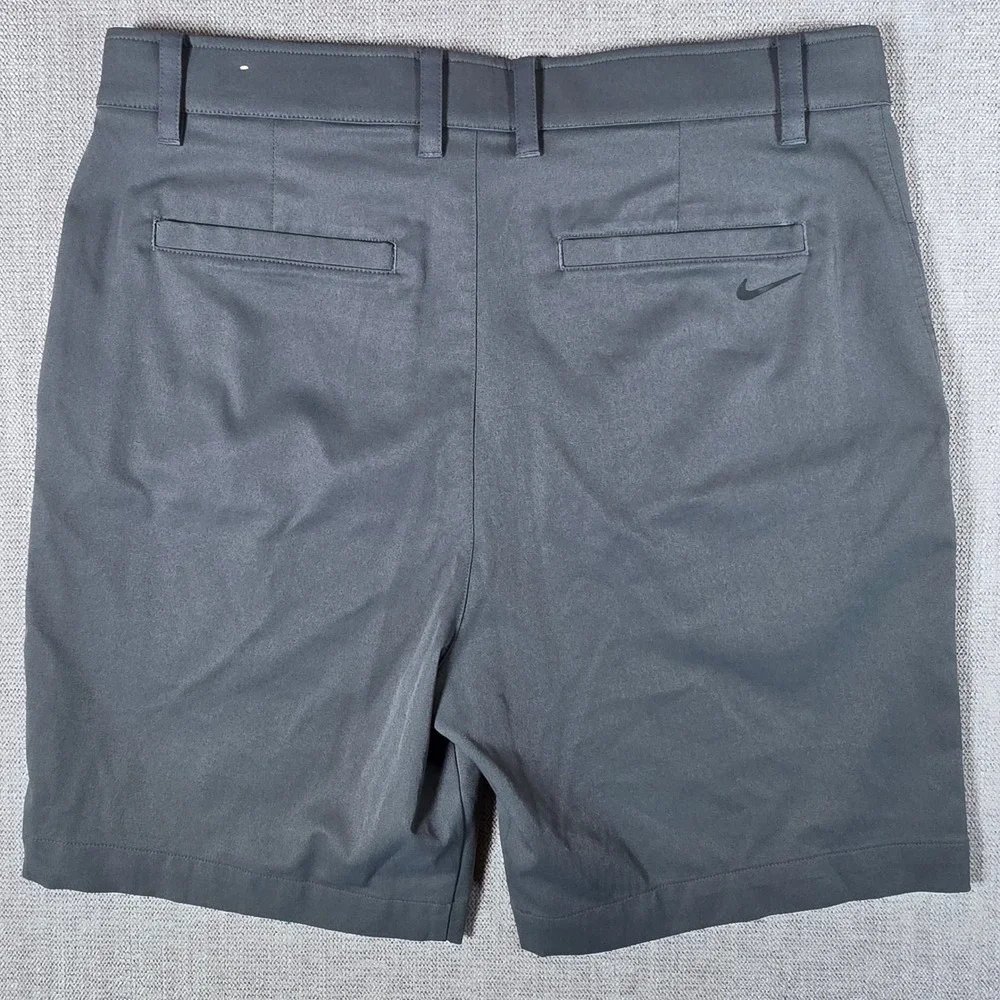 Nike Golf Shorts Mens 34/7 Grey Herringbone Dri-FIT Flat Front FD5721-070